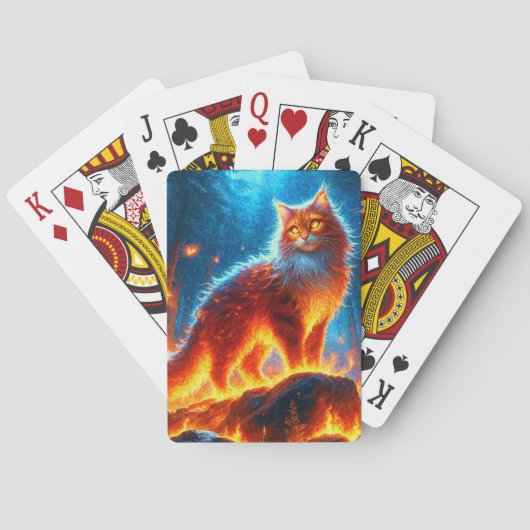 Enchanted Fire Feline Pokerkaarten (Achterkant)
