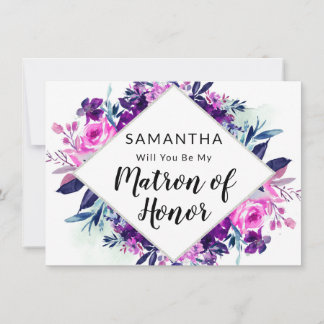 Enchanted Floral Matron of Honor proposal Kaart