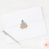 Enchanted Florals: Een Yuletide Tapestry van Folkl Driehoek Sticker (Envelop)