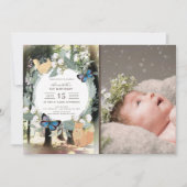 Enchanted Forest Animals Foto 1e verjaardag Kaart (Voorkant)