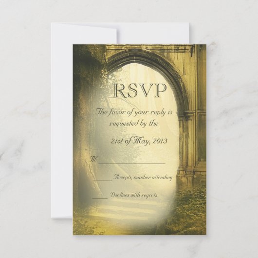 Enchanted Forest Arch Wedding RSVP Kaartje (Voorkant)