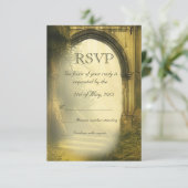 Enchanted Forest Arch Wedding RSVP Kaartje (Staand voorkant)