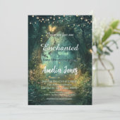 Enchanted Forest Baby shower Invitation Sjabloon Kaart (Staand voorkant)
