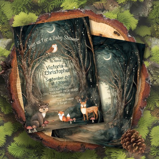 Enchanted Forest Baby shower Twinkle Lights Kaart