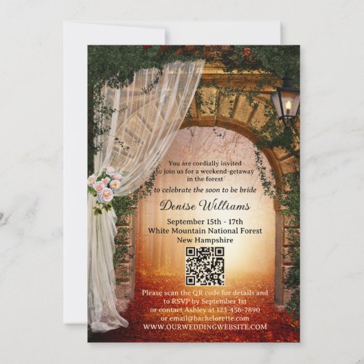 Enchanted Forest Bachelorette Weekend Getaway Kaart (Achterkant)