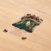 Enchanted Forest Bourgondië Bloemen Acryl Uitnodigingen (Laagn)