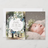 Enchanted Forest Butterfly Foto 1e verjaardag Kaart (Voorkant)