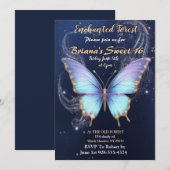 Enchanted Forest Butterfly Sweet 16 uitnodigingen (Voorkant / Achterkant)