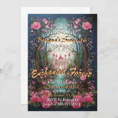 Enchanted Forest Castle Sweet 16 Invitation (Devant / Derrière)