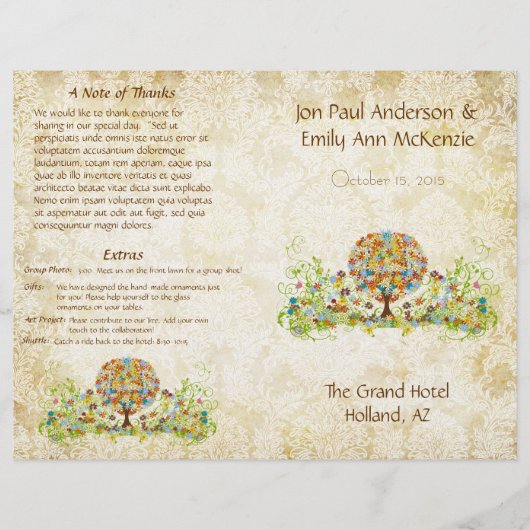 Enchanted Forest Circle of Love Wedding Programme (Devant)