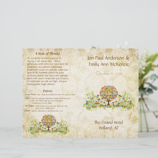 Enchanted Forest Circle of Love Wedding Programme (Debout devant)