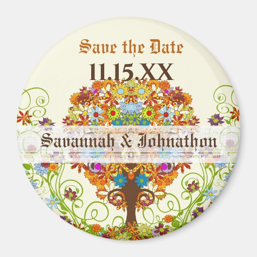 Enchanted Forest Circle of Love Wedding Tree Magneet (Voorkant)