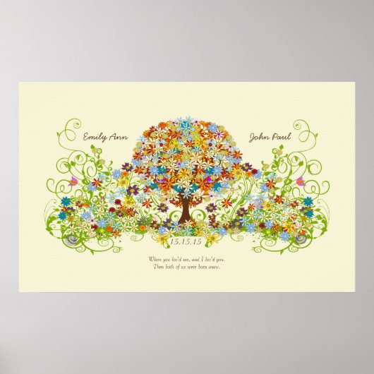 Enchanted Forest Circle of Love Wedding Tree Poster (Voorkant)