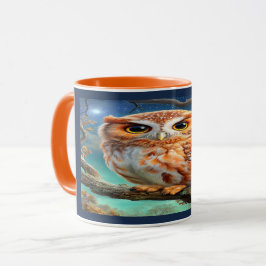 Enchanted Forest Cute Night Owl Coffee Mug Mok