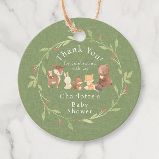 Enchanted Forest dank u Bedankjes Labels (Voorkant)