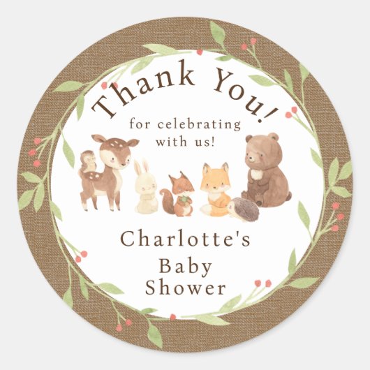 Enchanted Forest dank u Ronde Sticker (Voorkant)