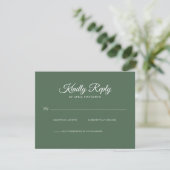 Enchanted Forest Dark Green Wedding RSVP (Debout devant)