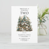 Enchanted Forest draait twee verjaardagsfeestjes Kaart (Staand voorkant)