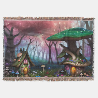 Enchanted Forest Dreamscape Paddenstoel Fantasy Fa Deken