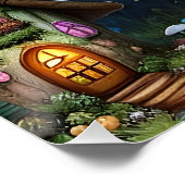 Enchanted Forest Dreamscape Paddenstoel Fantasy Fa Perfect Poster (Hoek)