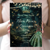 Enchanted Forest Emerald Groene Jurk Quinceañera Save The Date