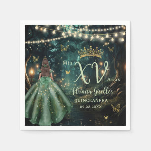 Enchanted Forest Emerald Groene Jurk Quinceañera Servet