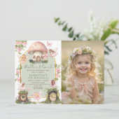 Enchanted Forest Fairy Birthday Photo Invitation (Debout devant)