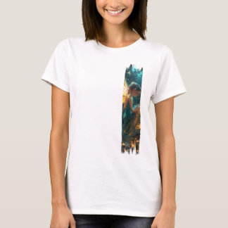 Enchanted Forest Fairy Brushstroke Paint T-shirt