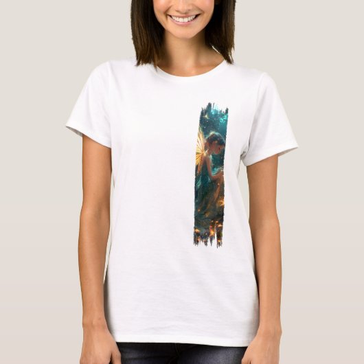 Enchanted Forest Fairy Brushstroke Paint T-shirt (Voorkant)