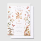 Enchanted Forest Fairy Girl Verjaardag Vellum Uitnodigingen (Offset)
