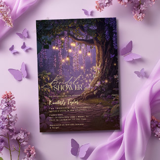 Enchanted Forest Fairy Lights Paarse Vrijgezellenf Kaart