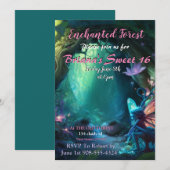 Enchanted Forest Fairy Sweet 16 Invitation Kaart (Voorkant / Achterkant)