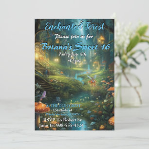 Enchanted Forest Fairy Sweet 16 uitnodigingen