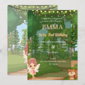 Enchanted Forest Fairy verjaardagsuitnodiging Kaart (Voorkant / Achterkant)