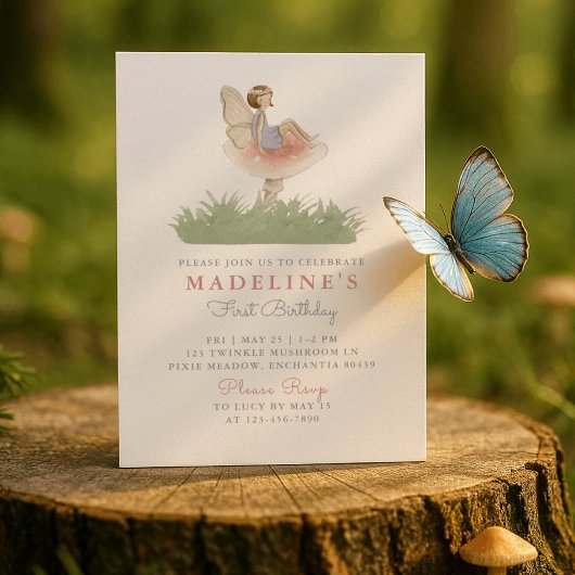 Enchanted Forest Fairy, verjaardagsuitnodiging Kaart