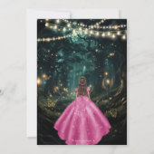 Enchanted Forest Fuchsia Roze Jurk Quinceañera 16 Save The Date (Achterkant)