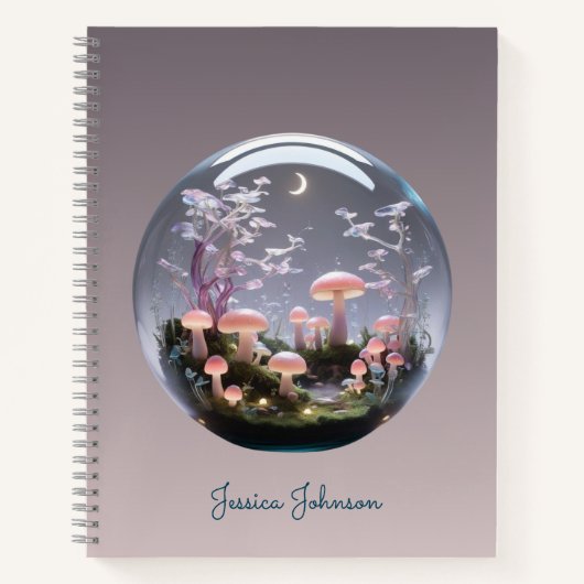 Enchanted Forest Glow met aangepaste naam Notitieboek (Voorkant)