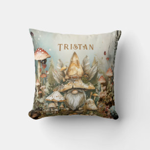 Enchanted Forest Gnome Aangepaste naam Kussen