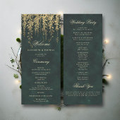 Enchanted Forest Gold Vine Elegant Wedding Program