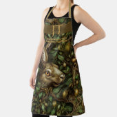 Enchanted forest hare groen bruin custom Monogram Schort (Insitu)