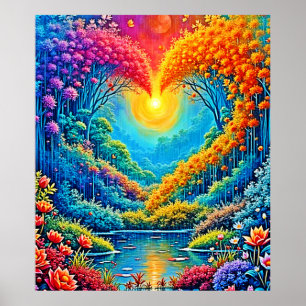 Enchanted Forest Hart van Licht Ontwerp Poster