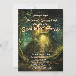Enchanted Forest House Sweet 16 uitnodigingen