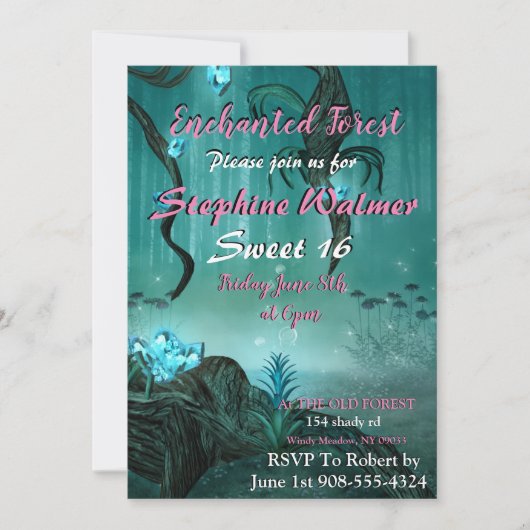 Enchanted Forest Invitations Kaart (Voorkant)