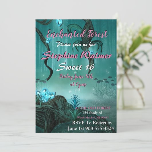 Enchanted Forest Invitations Kaart (Staand voorkant)