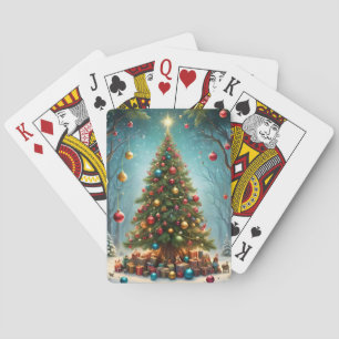 Enchanted Forest: Kerstboom met kerstballen Pokerkaarten