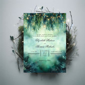 Enchanted Forest Lanterns Fairy Lights Wedding Kaart