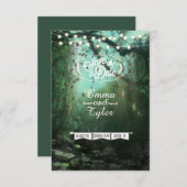 Enchanted Forest Lights Rustic Save the Date (Voorkant / Achterkant)