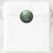 Enchanted Forest Lights Rustic Save the Date Ronde Sticker (Tas)