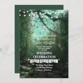 Enchanted Forest Lights rustieke bruiloft uitnodig Kaart (Voorkant / Achterkant)