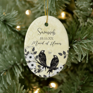 Enchanted Forest Love Bird Wedding Keramisch Ornament